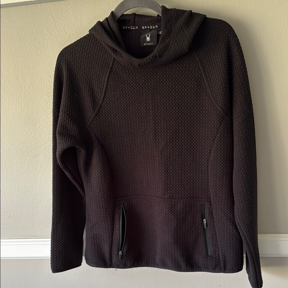 Spyder Black Textured Hoodie